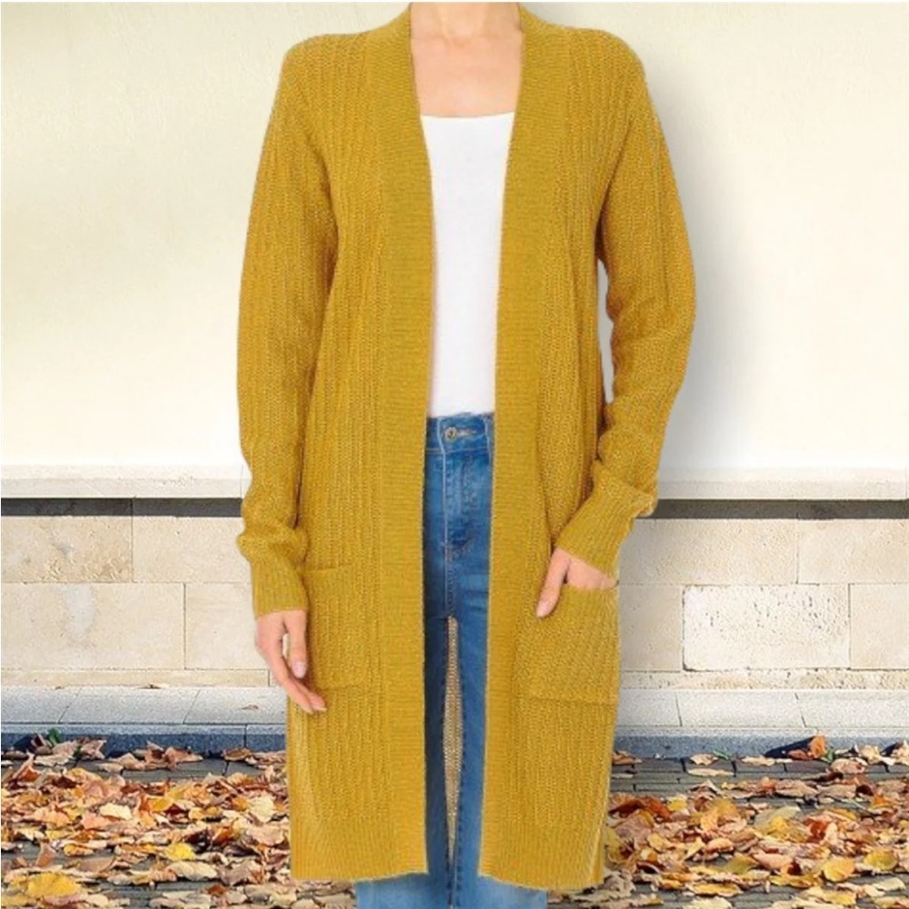 Mustard Yellow Duster Cardigan - Picture 6 of 12